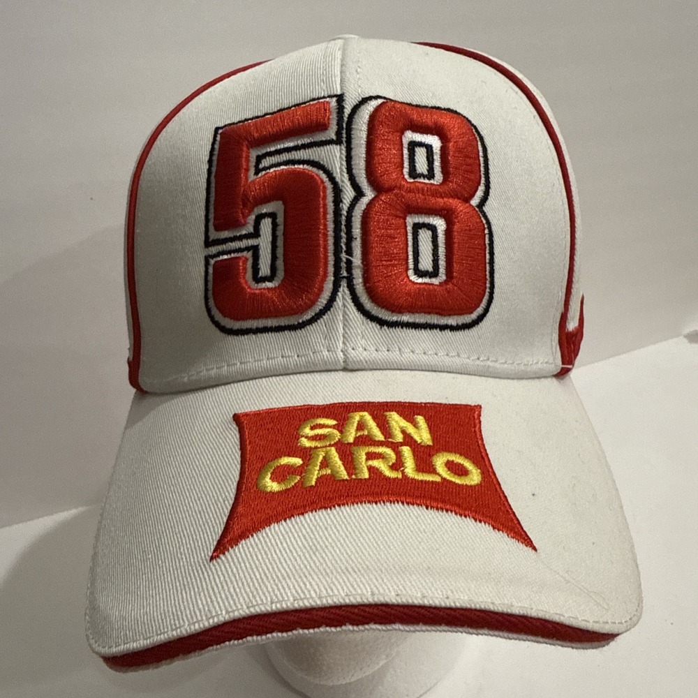 Vintage Marco Simoncelli 58 San Carlo Honda Gresini MotoGP Cap Hat New Deadstock